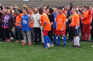 Tournoi de football au stade Jacques Rimbault à Bourges lors de la journée Hondi Cap Foot 2025 avec les PEP18