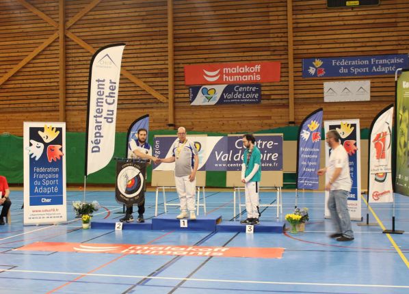 Podium des champion de France handicap de tir à l'Arc
